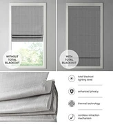 Madison Park Galen Basketweave Total Blackout 1 Piece Roman Shade Collection