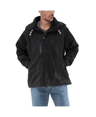 RefrigiWear Big & Tall Lightweight Rainwear Jacket - Waterproof, Wind-Resistant, Breathable with Detachable Hood