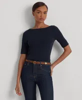 Lauren Ralph Petite Stretch Boatneck Top