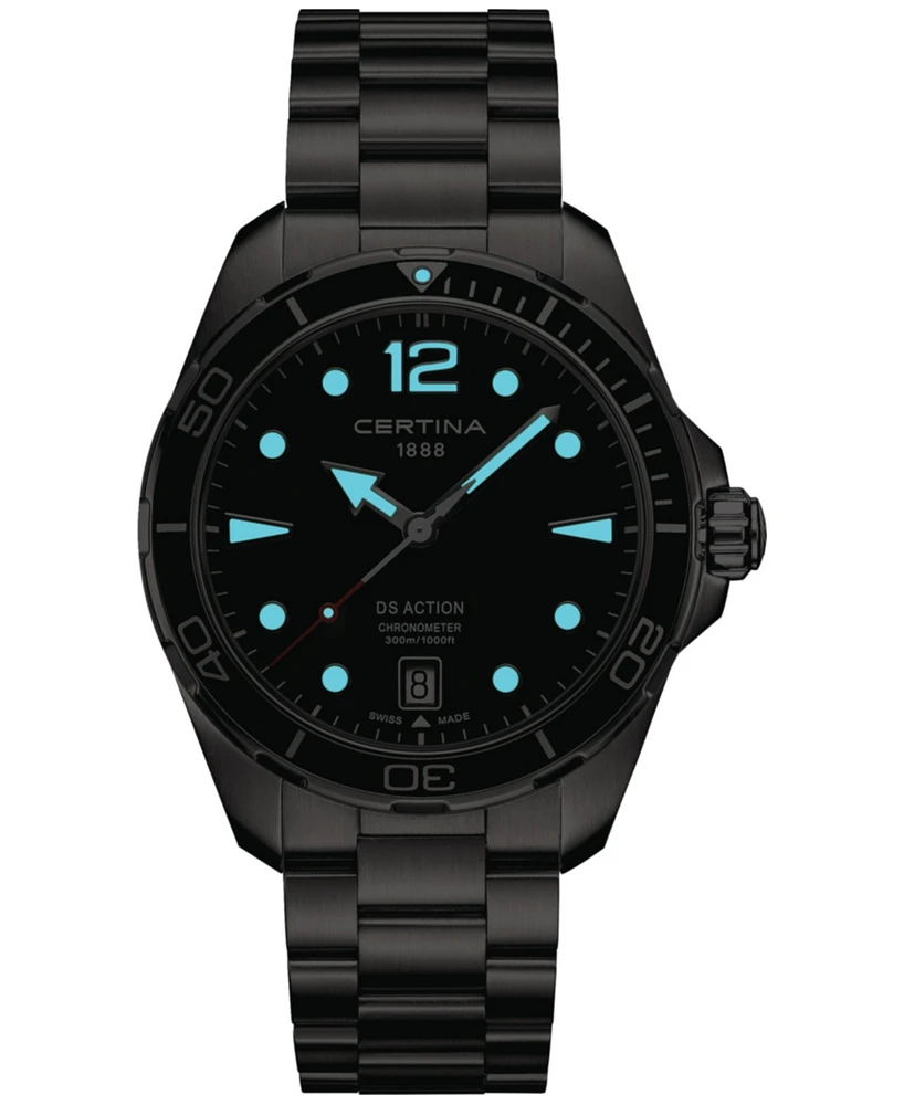 Certina Men's Swiss Ds Action Stainless Steel Bracelet Watch 43mm