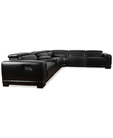 Closeout! Krofton 6-Pc. Beyond Leather Fabric Sectional with Power Motion Recliners and 1 Console