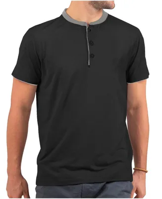 Mio Marino Men's Short Sleeve Henley T-Shirt