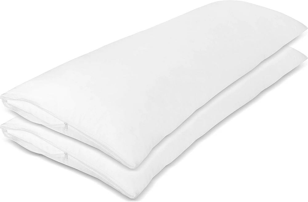 Circles Home 100% Cotton Breathable Body Pillow Protector - White