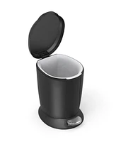 simplehuman 6 Liter Plastic Round Step Bathroom Trash Can with Soft-Close Lid