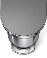 simplehuman 45 Liter Slim Kitchen Trash Can with Liner Pocket, Stainless Steel with Grey Plastic Lid