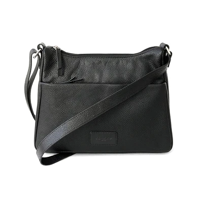 Ladies Leather Medium Multi Zip Crossbody Bag