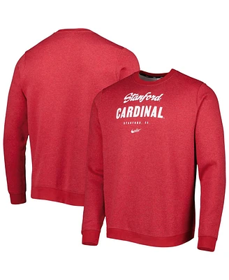 Men's Nike Cardinal Stanford Cardinal Vault Stack Club Fleece Pullover Sweatshirt