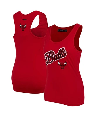 Women's Pro Standard Red Chicago Bulls Script Tank Top