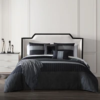 Bebejan Kyle Black Bedding 200 Thread Count 100% Cotton Sateen 5 Piece Reversible King Comforter Set
