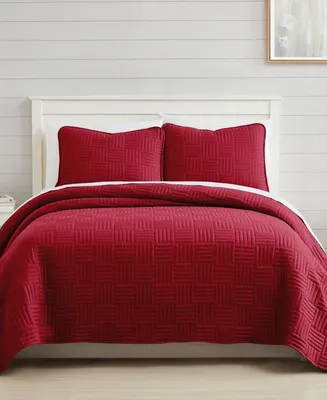 Southshore Fine Linens Grid 3-Pc. Quilt Set