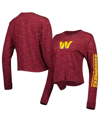 Women's New Era Burgundy Washington Commanders Crop Long Sleeve T-shirt