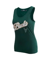 Women's Pro Standard Hunter Green Milwaukee Bucks Script Tank Top