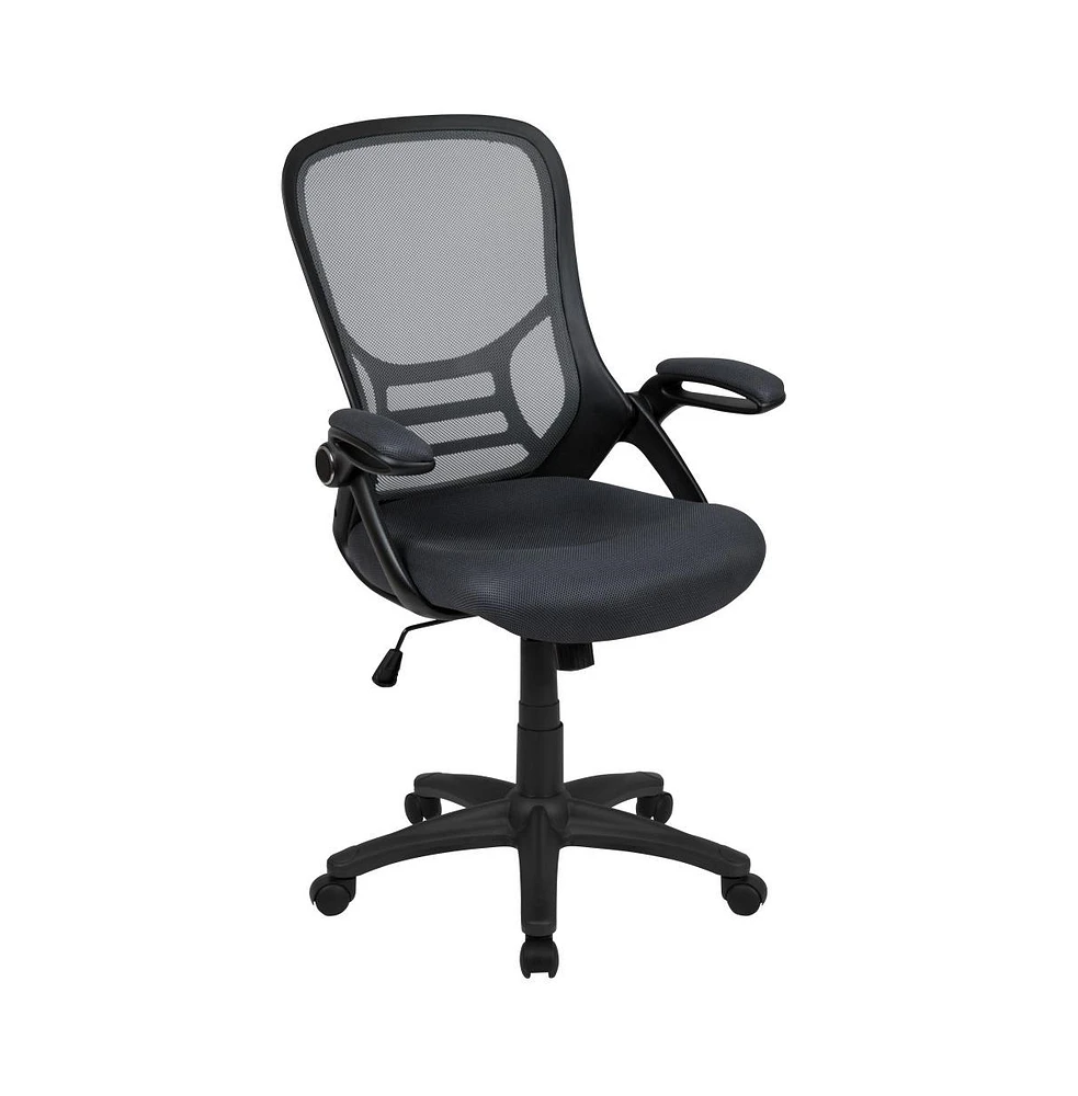 Emma+Oliver High Back Mesh Ergonomic Office Chair With Flip-Up Arms