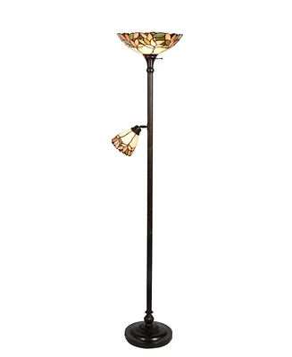 Dale Tiffany Crystal Leaf Floor Lamp with Side Light