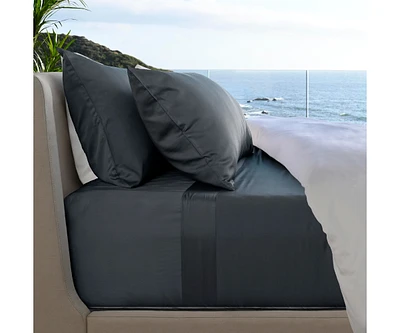 Cariloha Resort 4-Piece Sateen Sheet Set | Harbor Gray King Viscose Material Thermal-Regulating, Extra Soft Cooling Sheets