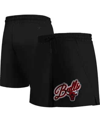 Women's Pro Standard Black Chicago Bulls Script Woven Shorts