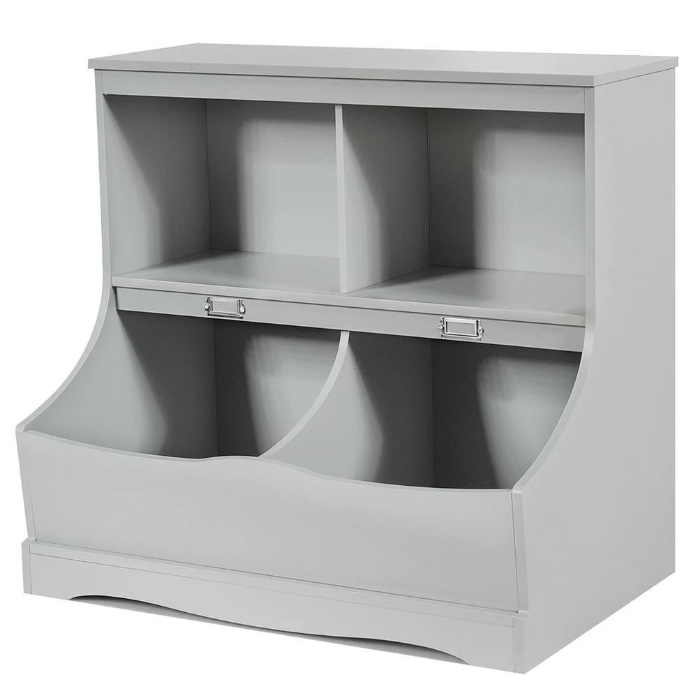 Children's Multi-Functional Bookcase Toy Storage Bin Kids Floor Cabinet