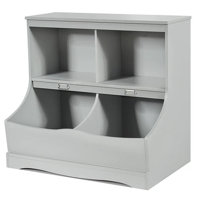 Children's Multi-Functional Bookcase Toy Storage Bin Kids Floor Cabinet