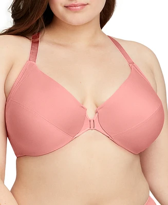 Glamorise Women's Plus Front Close Wonder Wire Bra with Smoothing Back 1247