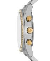 Michael Kors Men's Warren Quartz Chronograph Silver-Tone Stainless Steel Watch 42mm