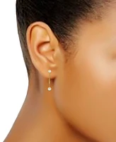 Giani Bernini Cubic Zirconia Bezel Chain Front to Back Drop Earrings in 18k Gold-Plated Sterling Silver, Created for Macy's