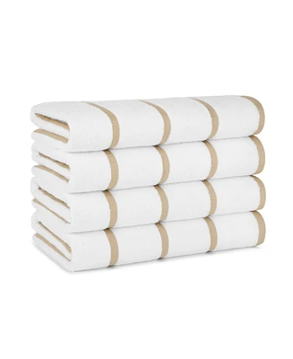 Arkwright Home Las Rayas Beach Towels (4 Pack), 30x60 in., Striped Color Options, 100% Soft Cotton