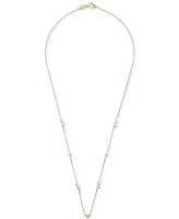 Cultured Freshwater Pearl (3mm) Station 17" Collar Necklace in 14k Gold-Plated Sterling Silver