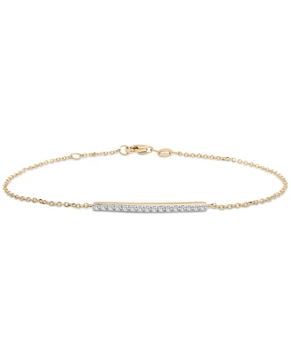 Wrapped Diamond Bar Bracelet (1/10 ct. t.w.) in 14k Gold, Created for Macy's