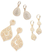 Marchesa Gold-Tone Filigree Drop Earrings