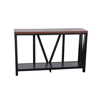 Erikson Modern Farmhouse Engineered Wood Sofa Table With Bracing And Lower Shelf
