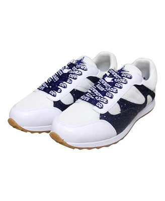 Women's Cuce White Dallas Cowboys Glitter Sneakers