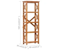 Bookshelf 23.6"x11.8"x63" Solid Acacia Wood Honey Finish