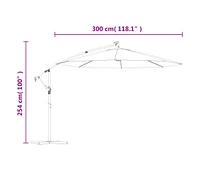 Cantilever Garden Parasol with Led Lights and Steel Pole Terracotta