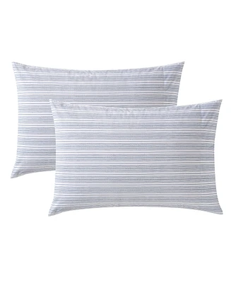 Nautica Beaux Stripe Cotton Percale Pillowcase Pair, Standard
