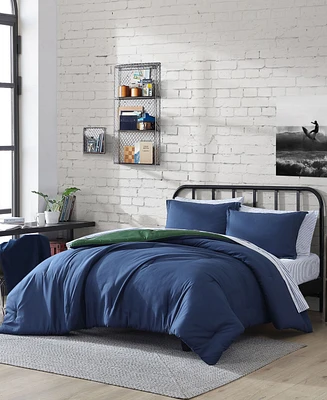 Nautica Solid Microfiber Reversible 4 Piece Comforter Set, Twin/Twin Xl