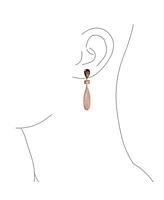 Bling Jewelry Linear Multi Color Black Natural Onyx Blue Turquoise Navy Sodalite Rose Quartz Chandelier Elongated Long Teardrop Dangling Earrings