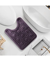 Ultra Soft Non-Slip Plush Memory Foam Bath Rug - Contour 24"x20" Waffle Design