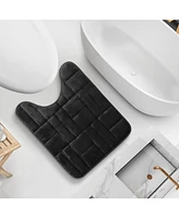 Ultra Soft Non-Slip Plush Memory Foam Bath Rug - Contour 24"x20" Tiled Design