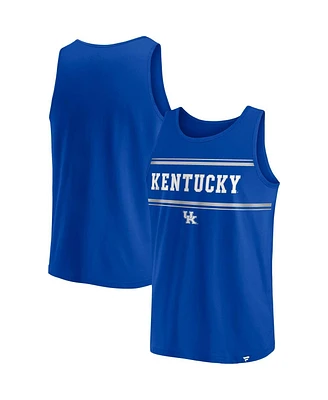 Men's Fanatics Royal Kentucky Wildcats Stripe Block Tank Top