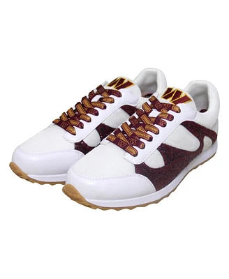 Women's Cuce White Washington Commanders Glitter Sneakers