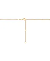 Diamond Butterfly Open Circle Pendant Necklace (1/10 ct. t.w.) in 14k Gold-Plated Sterling Silver, 16" + 2" extender