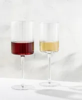 JoyJolt Elle Fluted Red Wine Glasses, Set of 2