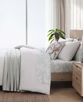 Closeout! Tommy Bahama Home Wicker Woven Solid 3 Piece Duvet Cover Set, Full/Queen