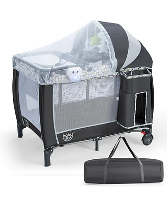 Costway Kids Portable Foldable Playard Playpen Nursery Center