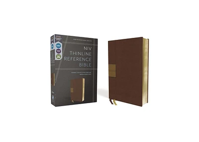 Niv, Thinline Reference Bible, Leathersoft, Brown, Red Letter, Comfort Print by Zondervan