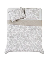 Cannon Sylvana Jacobean Floral 3-Piece Quilt Set, King
