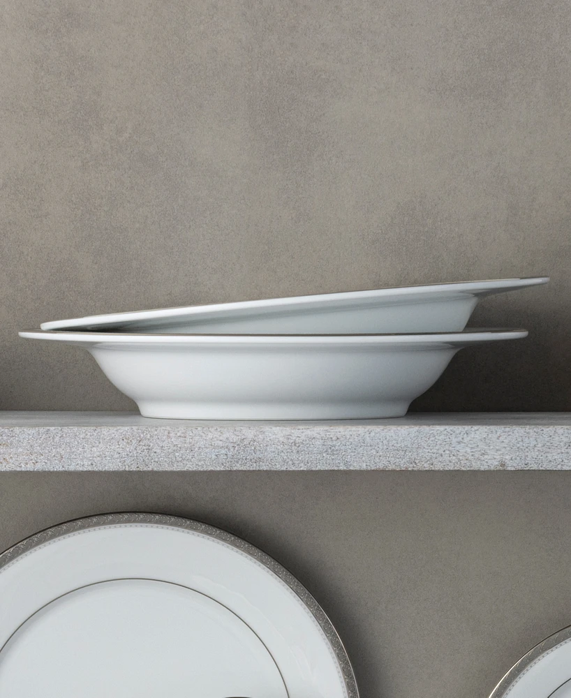 Noritake Charlotta Platinum 4 Piece 11" Pasta Bowls Set, 24 oz, Service for 4