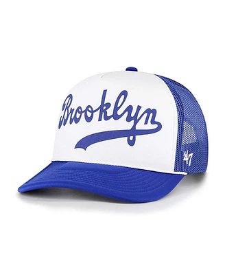 Men's '47 Brand White Los Angeles Dodgers Foam Front Script Trucker Snapback Hat