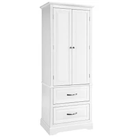 62'' Tall Bathroom Freestanding Floor Storage Cabinet with 2 Doors Shelves Drawers