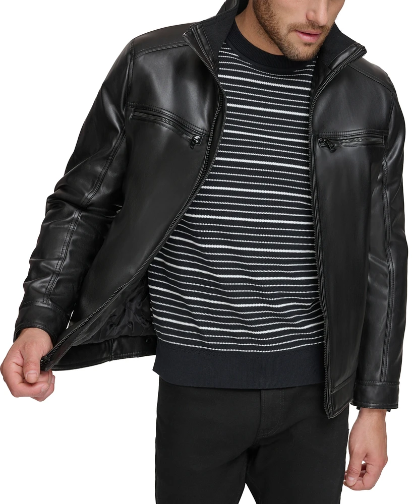 Calvin Klein Men's Faux Leather Moto Jacket, Created for Macy's